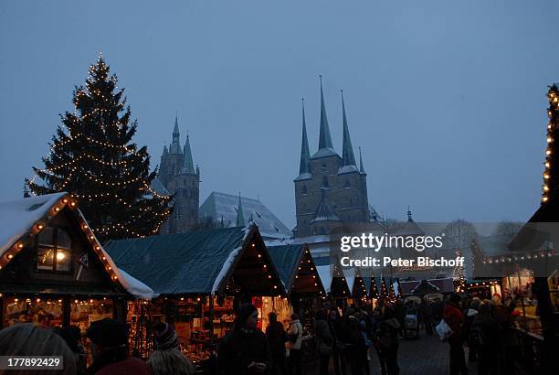 Mariendom , Severikirche , Weihnachtsmarkt, Erfurt, Thüringen, Deutschland, Europa, Adventsmarkt, Advent, Adventszeit, Weihnachten, Weihnachtszeit,...