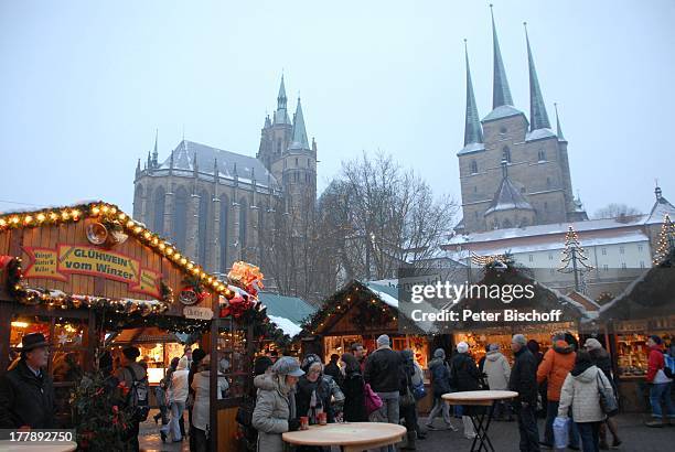 Mariendom , Severikirche , Weihnachtsmarkt, Erfurt, Thüringen, Deutschland, Europa, Adventsmarkt, Advent, Adventszeit, Weihnachten, Weihnachtszeit,...