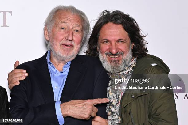 Chef Pierre Gagnaire and Producer Olivier Delbosc attend the "La Passion De Dodin Bouffant" Premiere at La Cinematheque Francaise on November 06,...