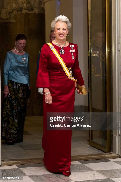 Princess Benedikte of Denmark attends a gala dinner at Christiansborg Palace on November 06, 2023 in Copenhagen, Denmark.