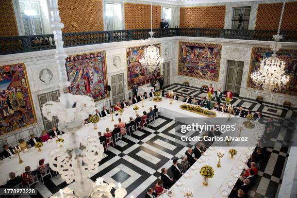 General view of a gala dinner at Christiansborg Palace on November 06, 2023 in Copenhagen, Denmark.