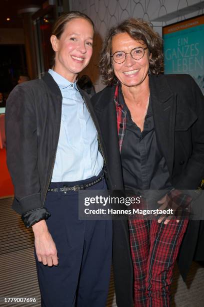 Lisa Bitter and Ulrike Folkerts attend the premiere of "Ein Ganzes Leben" at Astor Film Lounge on November 06, 2023 in Munich, Germany.