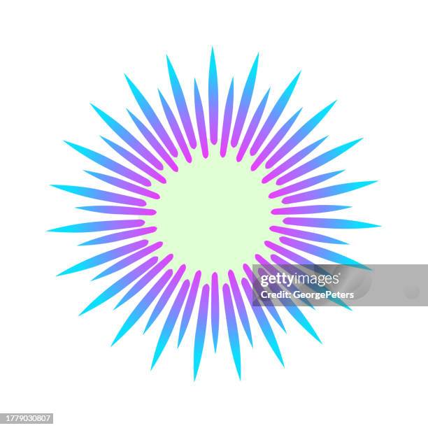 sun and sunbeams - atom fusion stock illustrations