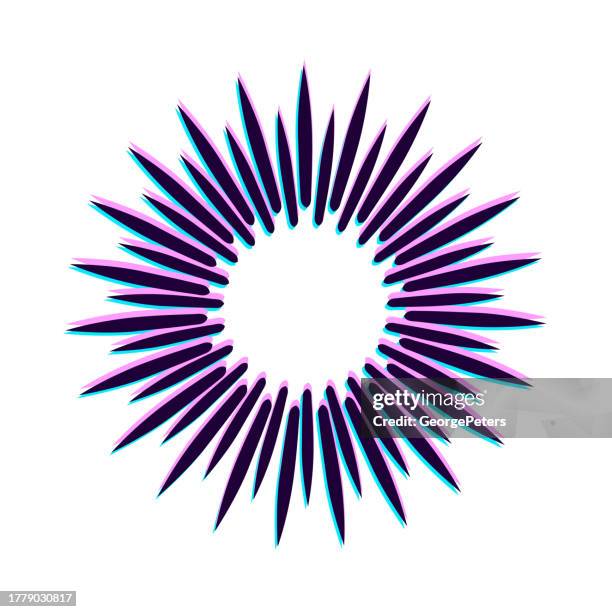 sonne und sonnenstrahlen mit glitch-technik - kernfusion stock-grafiken, -clipart, -cartoons und -symbole