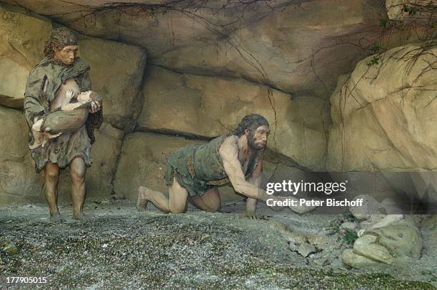 Stenzeit-Menschen-Höhle, Zoo, Hannover, Niedersachsen, Deutschland, Europa, Kind, stillen, Reise,