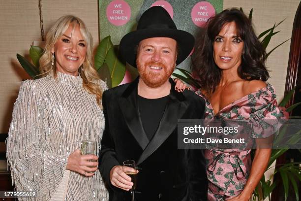Tamzin Outhwaite, Leigh Francis aka Keith Lemon and Jenny Powell attend the We Free Women x Tamzin Outhwaite launch party at 20 Berkeley, Mayfair on...