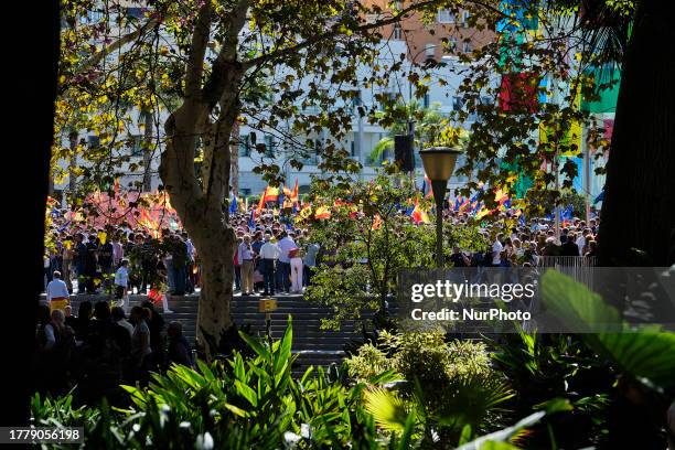 Malaga, Spain, . Between 30,000 and 40,000 people take part in a rally in Malaga organised by the Popular Party against the amnesty for Catalan...