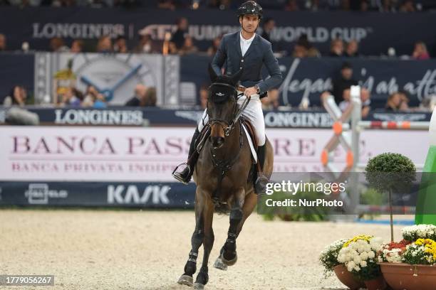 Steve Guerdat riding Venard de Cerisy in action during the CSI5* - W Longines FEI World Cup Competition presented by Scuderia 1918 - Verona Jumping...