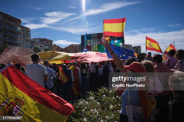 Malaga, Spain, . Between 30,000 and 40,000 people take part in a rally in Malaga organised by the Popular Party against the amnesty for Catalan...