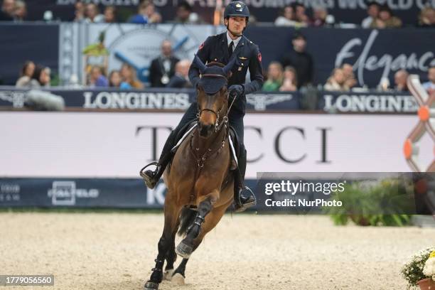 Lorenzo De Luca riding Cappuccino 194 in action during the CSI5* - W Longines FEI World Cup Competition presented by Scuderia 1918 - Verona Jumping...