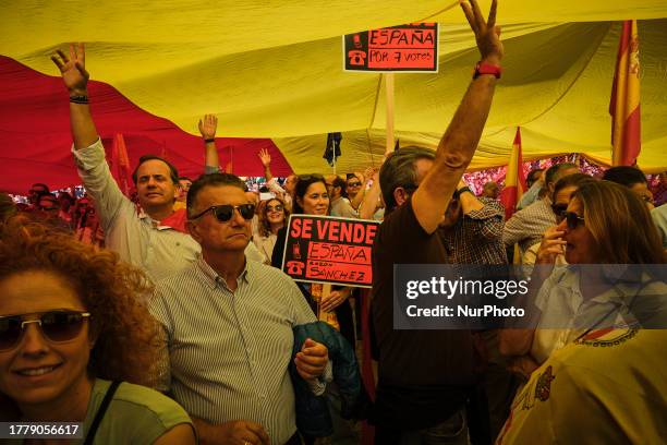 Malaga, Spain, . Between 30,000 and 40,000 people take part in a rally in Malaga organised by the Popular Party against the amnesty for Catalan...