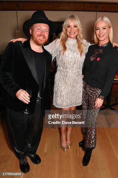 Leigh Francis aka Keith Lemon, Tamzin Outhwaite and Denise van Outen attend the We Free Women x Tamzin Outhwaite launch party at 20 Berkeley, Mayfair...