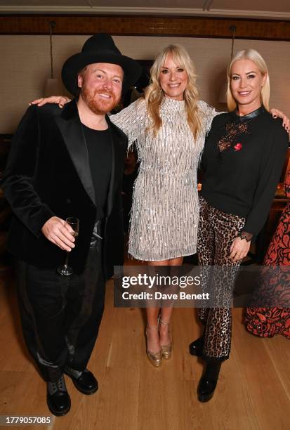 Leigh Francis aka Keith Lemon, Tamzin Outhwaite and Denise van Outen attend the We Free Women x Tamzin Outhwaite launch party at 20 Berkeley, Mayfair...