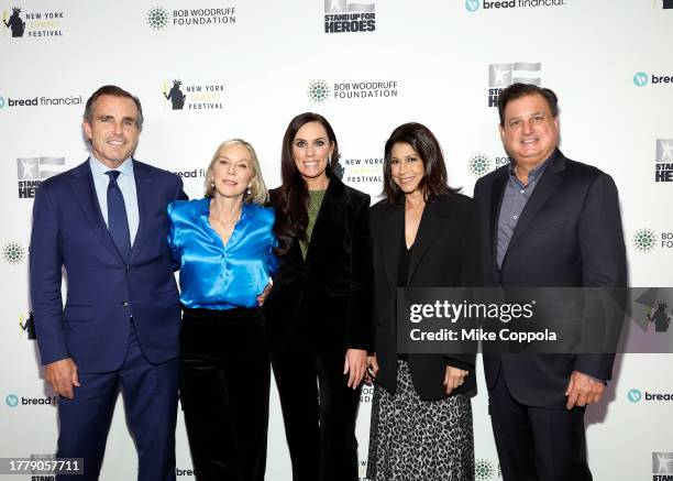 Bob Woodruff, Lee Woodruff, Anne Marie Dougherty, Caroline Hirsch, and Ralph Andretta attend the 17th Annual Stand Up For Heroes Benefit presented by...