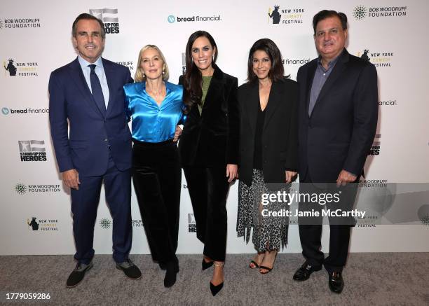 Bob Woodruff, Lee Woodruff, Anne Marie Dougherty, Caroline Hirsch, and Ralph Andretta attend the 17th Annual Stand Up For Heroes Benefit presented by...