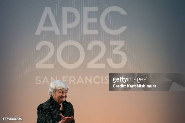 Treasury Secretary Janet Yellen attends a bilateral meeting with Mexican officials at the Asia-Pacific Economic Cooperation summit at Moscone Center...