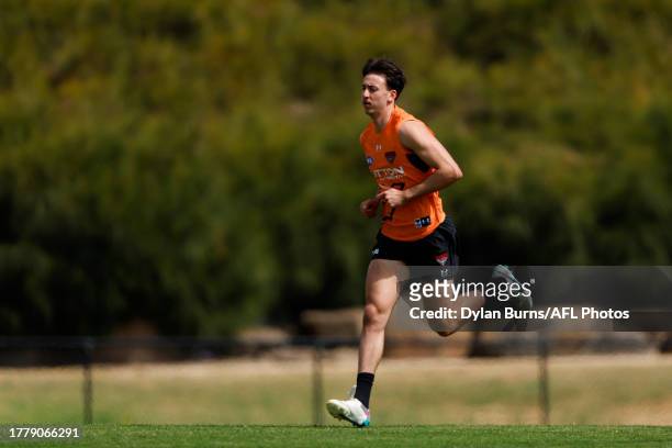 Nic Martin of the Bombers in action during a Essendon Bombers training session at the Hangar on November 13, 2023 in Melbourne, Australia.