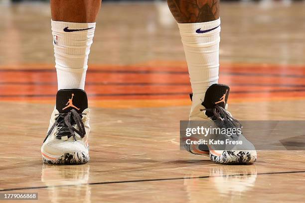 The sneakers worn by Bradley Beal of the Phoenix Suns during the game against the Oklahoma City Thunder on November 12, 2023 at Footprint Center in...