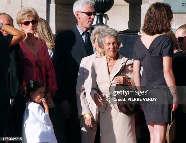 Andrée Sarkozy , French President Nicolas Sarkozy's mother waits in front of the city hall in Neuilly-sur-Seine, outside Paris, on September 10 prior...