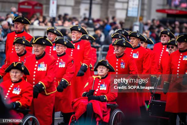 Chelsea pensioners attend The 2023 National Service of Remembrance. The 2023 National Service of Remembrance commemorated the contribution of the...