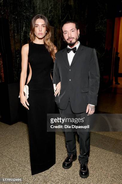 Valentina Ferrer and J Balvin attend the 2023 CFDA Fashion Awards at American Museum of Natural History on November 06, 2023 in New York City.