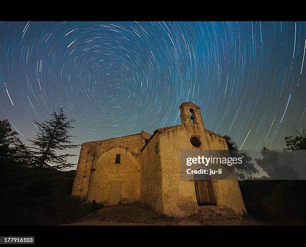startrail in provence - vaucluse stock pictures, royalty-free photos & images