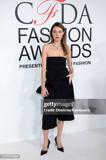 Camille Rowe attends the 2023 CFDA Fashion Awards at American Museum of Natural History on November 06, 2023 in New York City.