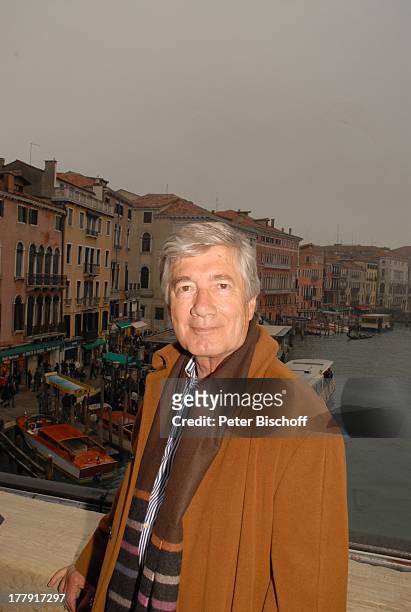 Christian Wolff, Blick von der "Rialto-Brücke" auf den Canale Grande, neben den Dreharbeiten zum ARD-Film "Für immer Venedig", "Venedig, Italien,...