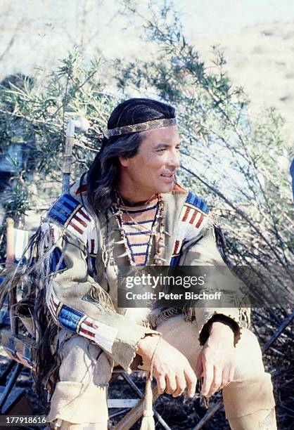 Pierre Brice , ARD-Serie "Mein Freund Winnetou" vom französischen Fernsehen "Antenne 2", Folge 1 "Blut und Sand", Durango, Mexiko, Mittelamerika,...