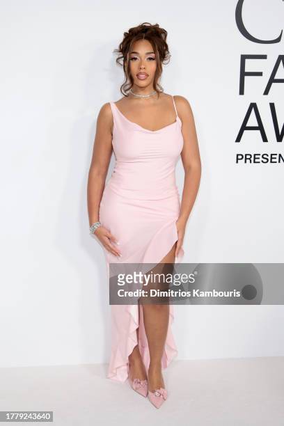 Jordyn Woods attends the 2023 CFDA Fashion Awards at American Museum of Natural History on November 06, 2023 in New York City.