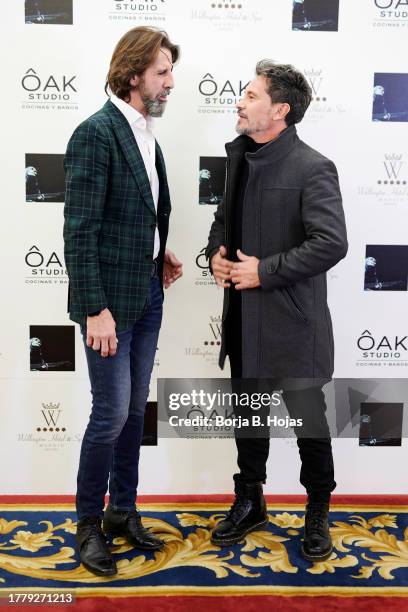 Juan Jose Padilla and David Demaria attend to the photocall before Vicente Amigo present his new Album at Hotel Wellington on November 06, 2023 in...