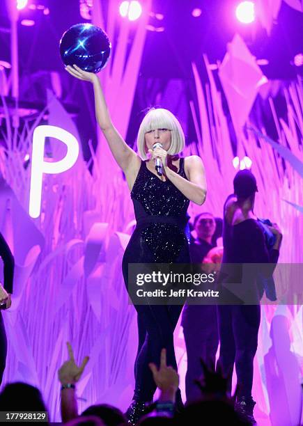 Lady Gaga performs during the 2013 MTV Video Music Awards at the Barclays Center on August 25, 2013 in the Brooklyn borough of New York City.