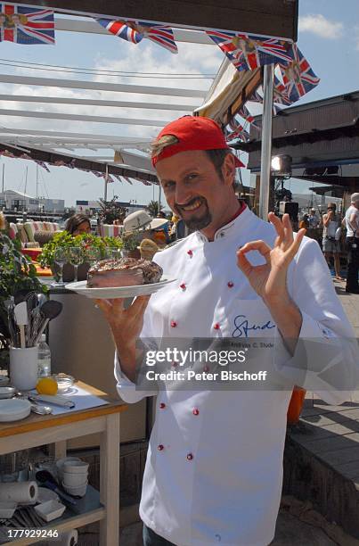 Andreas C. Studer , ZDF-Show "Die Frühlingsshow" , Yachthafen Marina Rubicn, Terrasse "Lanis Grill", Playa Blanca, Insel Lanzarote, Kanarische...