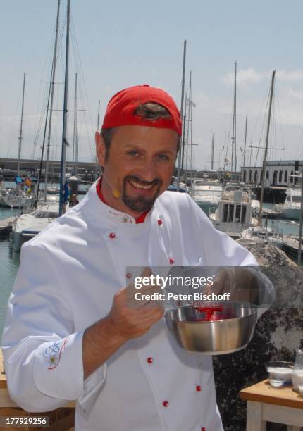 Andreas C. Studer , ZDF-Show "Die Frühlingsshow" , Yachthafen Marina Rubicn, Terrasse "Lanis Grill", Playa Blanca, Insel Lanzarote, Kanarische...