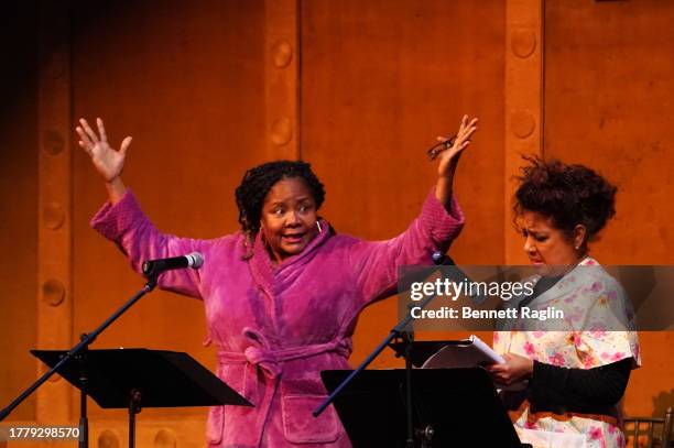 Tonya Pinkins and Joyce Sylvester perform onstage while Eugene O'Neill Theatre Center Hosts The 22nd Monte Cristo Award Honoring Lynn Nottage at...