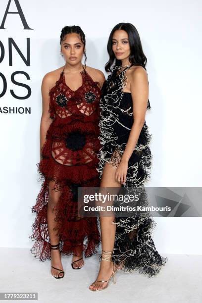 Ayesha Curry and Aurora James attend the 2023 CFDA Fashion Awards at American Museum of Natural History on November 06, 2023 in New York City.