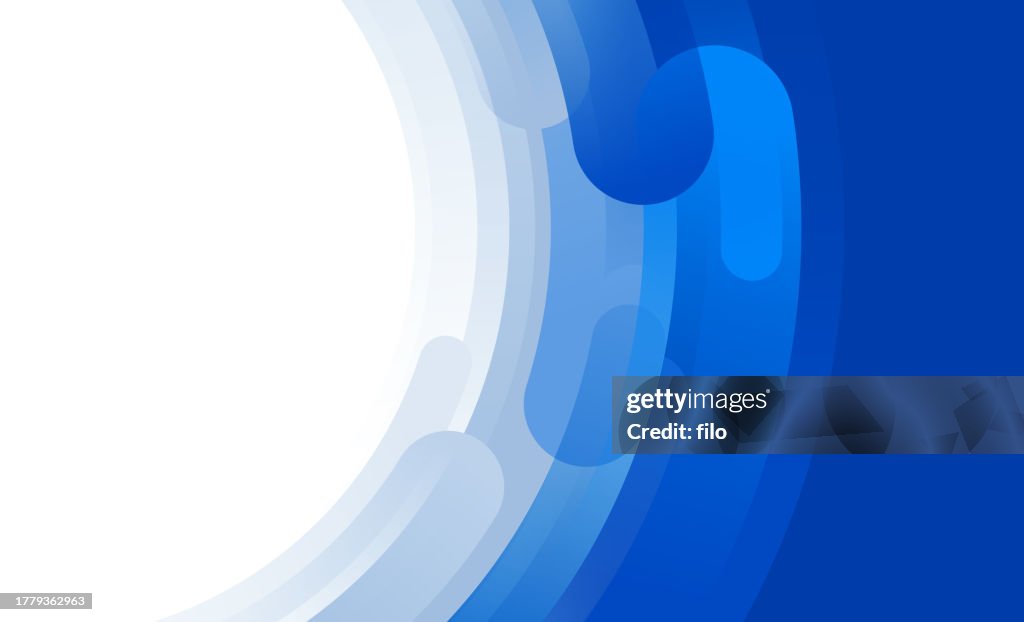 Smooth Blue Abstract Curving Lines Modern Background
