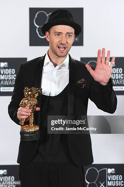 Justin Timberlake attends the 2013 MTV Video Music Awards at the Barclays Center on August 25, 2013 in the Brooklyn borough of New York City.