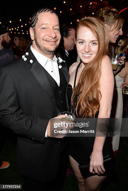 Comedian Jeffrey Ross and Kate Blanch attend The Comedy Central Roast of James Franco after party at Culver Studios on August 25, 2013 in Culver...