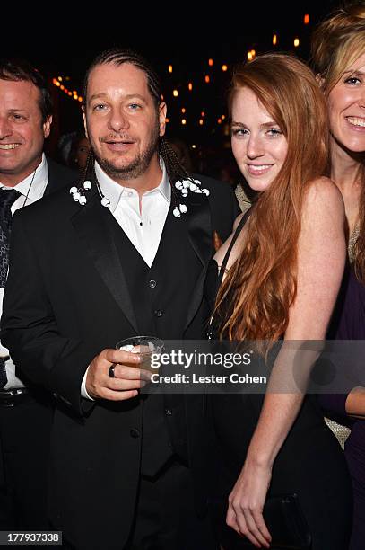 Comedian Jeff Ross and Kate Blanch attend The Comedy Central Roast Of James Franco after party at Culver Studios on August 25, 2013 in Culver City,...