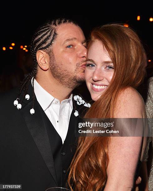 Comedian Jeff Ross and Kate Blanch attend The Comedy Central Roast Of James Franco after party at Culver Studios on August 25, 2013 in Culver City,...