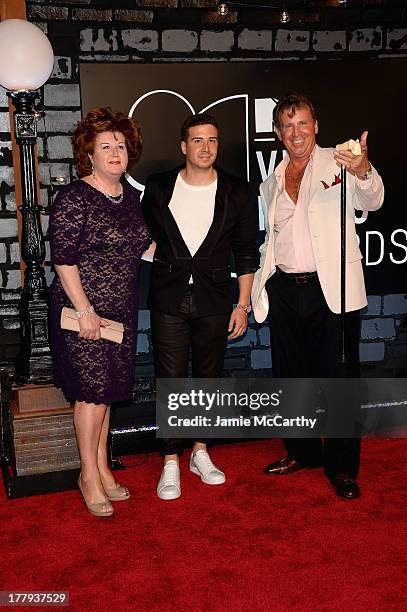 Paula Guadagnino, Vinny Guadagnino and Uncle Nino attend the 2013 MTV Video Music Awards at the Barclays Center on August 25, 2013 in the Brooklyn...