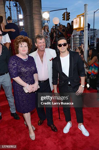 Vinny Guadagnino , Paula Guadagnino, and Uncle Nino attend the 2013 MTV Video Music Awards at the Barclays Center on August 25, 2013 in the Brooklyn...