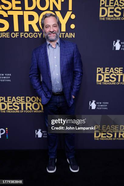 Judd Apatow attends Peacock's "Please Don't Destroy: The Treasure Of Foggy Mountain" New York Premiere at SVA Theater on November 06, 2023 in New...