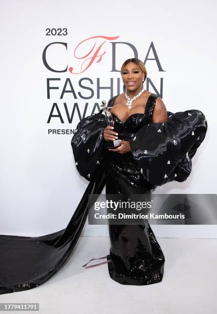 Serena Williams, Fashion Icon Award winner, attends the 2023 CFDA Fashion Awards at American Museum of Natural History on November 06, 2023 in New...