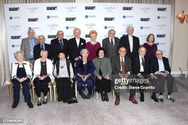 Holocaust Survivors pose at the 15th Annual Holocaust Museum LA Gala at The Beverly Hills Hotel on November 06, 2023 in Beverly Hills, California.