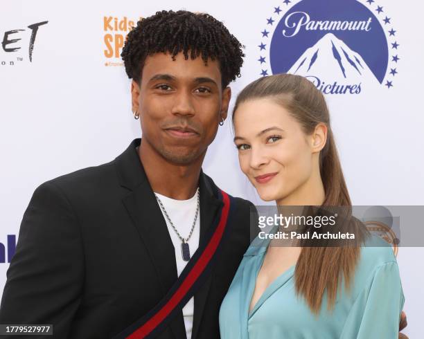 Tajh Bellow and Avery Kristen Pohl attend the 2023 Kids In The Spotlight Film Awards at Paramount Pictures Studios on November 04, 2023 in Los...