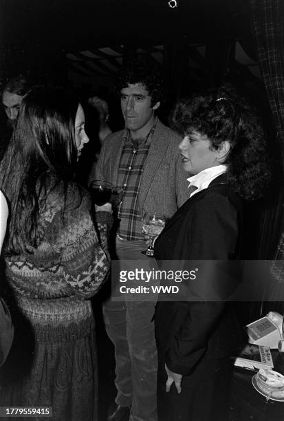 Shelley Duvall, Elliott Gould, and Jennifer Bogart attend a party, celebrating the release of Cheryl Tiegs' book "The Way to Natural Beauty," at...