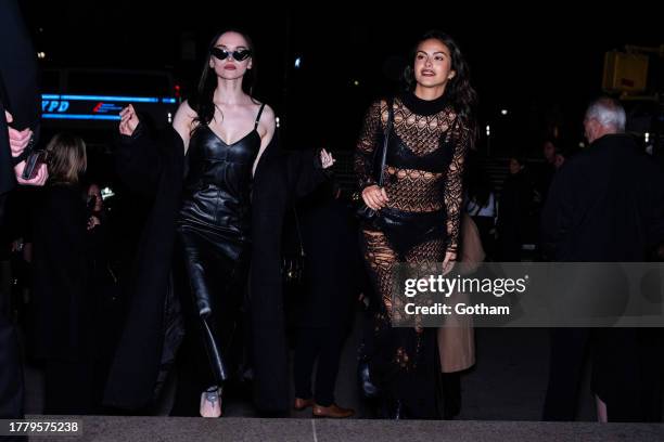 Dove Cameron and Camila Mendes attend the 2023 CFDA Fashion Awards at American Museum of Natural History on November 06, 2023 in New York City.