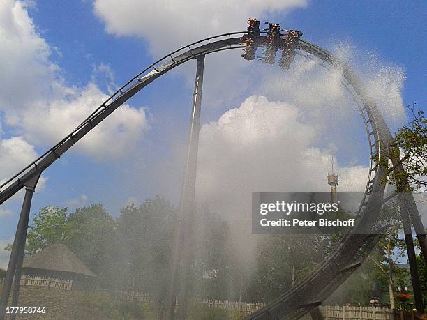 Attraktion "Krake", "Heide-Park", Soltau, Niedersachsen, Deutschland, Europa, Freizeitpark, Vergnügungspark, Heidepark, Achterbahn, Looping, Wasser,...